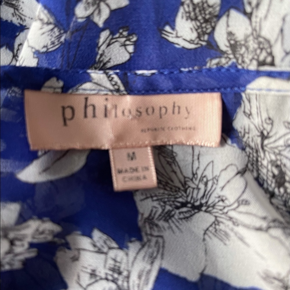 Philosophy sheer floral high low blouse M - Picture 4 of 4